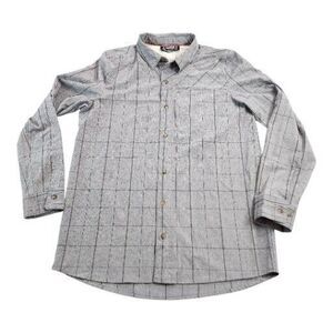 NWOT  Avalanche Outdoor LS Button Up‎ Mens Size Medium Gray Windowpane Stretch